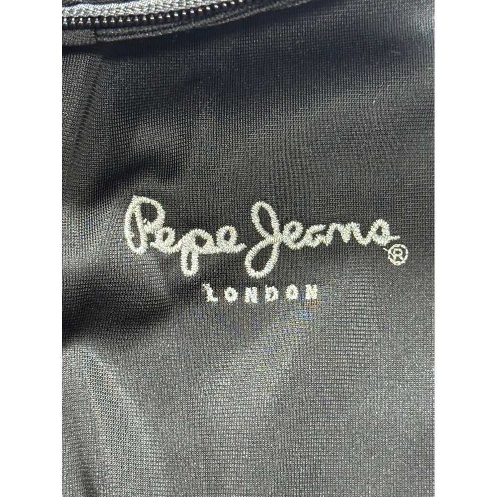 Pepe Jeans London Black Track Jacket Silver Tiger Embroidery Zip Up Mens 2XL